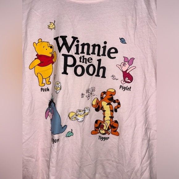 Disney Y2K Winnie The Pooh Piglet Tigger Eeyore Tee Shirt Cotton Pink Women XXL - Picture 3 of 5
